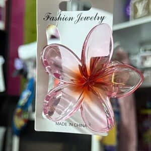 Pink and Orange Flower Hair Clip